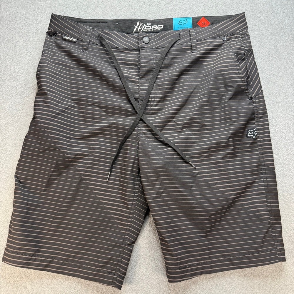 Fox Board Shorts Mens 36 Black Hydro Series Striped Hybrid Performance Swim